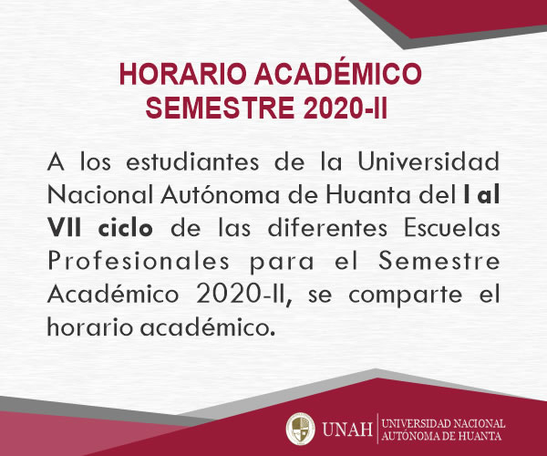 HORARIO ACADÉMICO SEMESTRE 2020-II