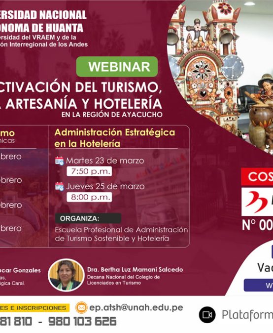 WEBINAR: REACTIVACIÓN DEL TURISMO, LA ARTESANÍA Y HOTELERÍA
