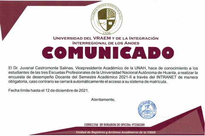 Encuesta de desempeño docente del Semestre Académico 2021-II Encuesta de desempeño docente del Semestre Académico 2021-II