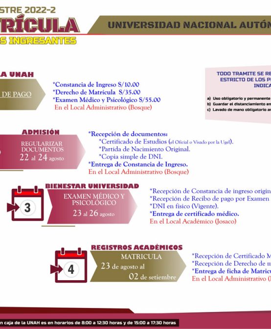 PROCESO DE MATRÍCULA DE ALUMNOS INGRESANTES 2022-II